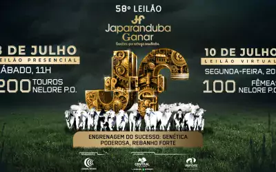 58° Leilão Japaranduba Ganar : Dias 8 e 10 de Julho 2023